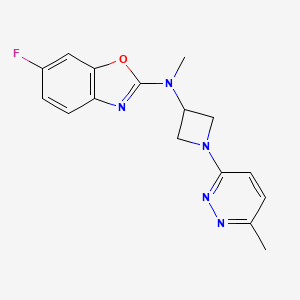 molecular formula C16H16FN5O B15116967 6-fluoro-N-methyl-N-[1-(6-methylpyridazin-3-yl)azetidin-3-yl]-1,3-benzoxazol-2-amine 