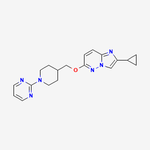 molecular formula C19H22N6O B15116971 2-{4-[({2-Cyclopropylimidazo[1,2-b]pyridazin-6-yl}oxy)methyl]piperidin-1-yl}pyrimidine 