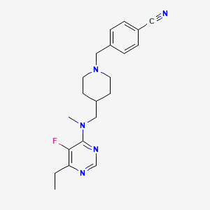 4-[(4-{[(6-Ethyl-5-fluoropyrimidin-4-yl)(methyl)amino]methyl}piperidin-1-yl)methyl]benzonitrile