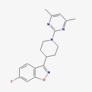 molecular formula C18H19FN4O B15117013 3-[1-(4,6-Dimethylpyrimidin-2-yl)piperidin-4-yl]-6-fluoro-1,2-benzoxazole 