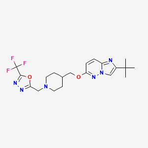 molecular formula C20H25F3N6O2 B15117070 4-[({2-Tert-butylimidazo[1,2-b]pyridazin-6-yl}oxy)methyl]-1-{[5-(trifluoromethyl)-1,3,4-oxadiazol-2-yl]methyl}piperidine 