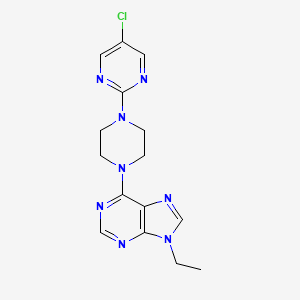 molecular formula C15H17ClN8 B15117107 6-[4-(5-chloropyrimidin-2-yl)piperazin-1-yl]-9-ethyl-9H-purine 