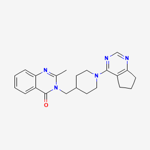 3-[(1-{5H,6H,7H-cyclopenta[d]pyrimidin-4-yl}piperidin-4-yl)methyl]-2-methyl-3,4-dihydroquinazolin-4-one