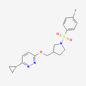 3-Cyclopropyl-6-{[1-(4-fluorobenzenesulfonyl)pyrrolidin-3-yl]methoxy}pyridazine