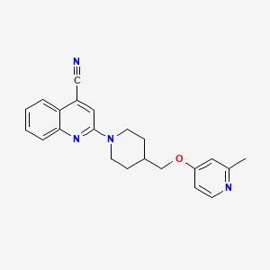 2-(4-{[(2-Methylpyridin-4-yl)oxy]methyl}piperidin-1-yl)quinoline-4-carbonitrile