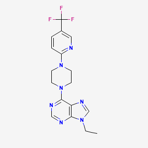 9-ethyl-6-{4-[5-(trifluoromethyl)pyridin-2-yl]piperazin-1-yl}-9H-purine