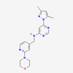 6-(3,5-dimethyl-1H-pyrazol-1-yl)-N-{[2-(morpholin-4-yl)pyridin-4-yl]methyl}pyrimidin-4-amine