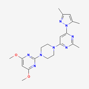 molecular formula C20H26N8O2 B15117328 4-[4-(4,6-dimethoxypyrimidin-2-yl)piperazin-1-yl]-6-(3,5-dimethyl-1H-pyrazol-1-yl)-2-methylpyrimidine 