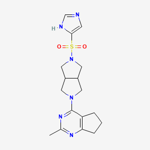 4-[(5-{2-methyl-5H,6H,7H-cyclopenta[d]pyrimidin-4-yl}-octahydropyrrolo[3,4-c]pyrrol-2-yl)sulfonyl]-1H-imidazole