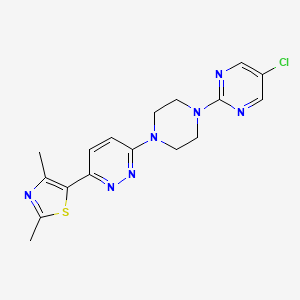 molecular formula C17H18ClN7S B15117375 3-[4-(5-Chloropyrimidin-2-yl)piperazin-1-yl]-6-(2,4-dimethyl-1,3-thiazol-5-yl)pyridazine 