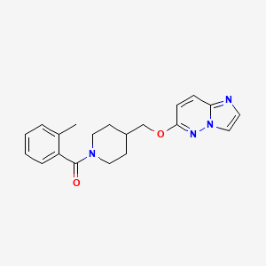 4-({Imidazo[1,2-b]pyridazin-6-yloxy}methyl)-1-(2-methylbenzoyl)piperidine