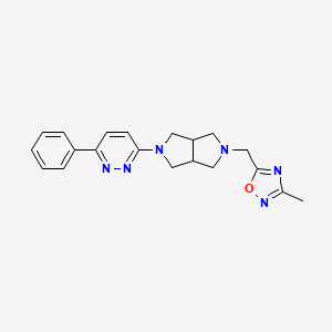 molecular formula C20H22N6O B15117421 3-{5-[(3-Methyl-1,2,4-oxadiazol-5-yl)methyl]-octahydropyrrolo[3,4-c]pyrrol-2-yl}-6-phenylpyridazine 