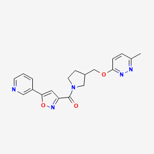 molecular formula C19H19N5O3 B15117439 3-Methyl-6-({1-[5-(pyridin-3-yl)-1,2-oxazole-3-carbonyl]pyrrolidin-3-yl}methoxy)pyridazine 