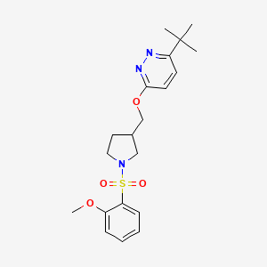 molecular formula C20H27N3O4S B15117450 3-Tert-butyl-6-{[1-(2-methoxybenzenesulfonyl)pyrrolidin-3-yl]methoxy}pyridazine 