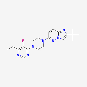 molecular formula C20H26FN7 B15117465 4-(4-{2-Tert-butylimidazo[1,2-b]pyridazin-6-yl}piperazin-1-yl)-6-ethyl-5-fluoropyrimidine 