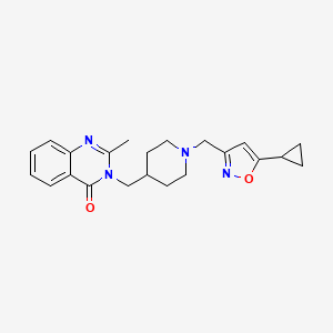 3-({1-[(5-Cyclopropyl-1,2-oxazol-3-yl)methyl]piperidin-4-yl}methyl)-2-methyl-3,4-dihydroquinazolin-4-one