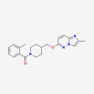 molecular formula C21H24N4O2 B15117503 1-(2-Methylbenzoyl)-4-[({2-methylimidazo[1,2-b]pyridazin-6-yl}oxy)methyl]piperidine 