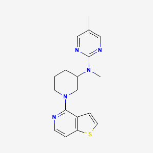 molecular formula C18H21N5S B15117508 N,5-dimethyl-N-(1-{thieno[3,2-c]pyridin-4-yl}piperidin-3-yl)pyrimidin-2-amine 