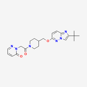 molecular formula C22H28N6O3 B15117522 2-(2-{4-[({2-Tert-butylimidazo[1,2-b]pyridazin-6-yl}oxy)methyl]piperidin-1-yl}-2-oxoethyl)-2,3-dihydropyridazin-3-one 