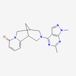 molecular formula C18H20N6O B15117523 11-{1,6-dimethyl-1H-pyrazolo[3,4-d]pyrimidin-4-yl}-7,11-diazatricyclo[7.3.1.0^{2,7}]trideca-2,4-dien-6-one 