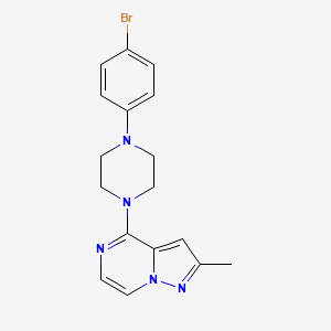 molecular formula C17H18BrN5 B15117547 1-(4-Bromophenyl)-4-{2-methylpyrazolo[1,5-a]pyrazin-4-yl}piperazine 