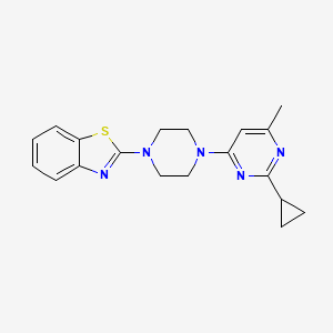 molecular formula C19H21N5S B15117548 2-[4-(2-Cyclopropyl-6-methylpyrimidin-4-yl)piperazin-1-yl]-1,3-benzothiazole 