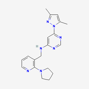 6-(3,5-dimethyl-1H-pyrazol-1-yl)-N-{[2-(pyrrolidin-1-yl)pyridin-3-yl]methyl}pyrimidin-4-amine