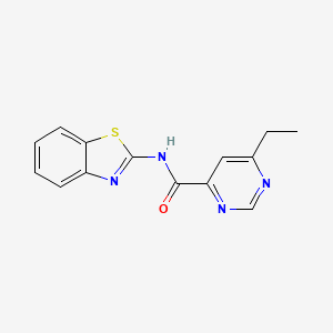 molecular formula C14H12N4OS B15117594 N-(1,3-benzothiazol-2-yl)-6-ethylpyrimidine-4-carboxamide 