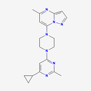 4-Cyclopropyl-2-methyl-6-(4-{5-methylpyrazolo[1,5-a]pyrimidin-7-yl}piperazin-1-yl)pyrimidine