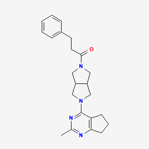 molecular formula C23H28N4O B15117614 1-(5-{2-methyl-5H,6H,7H-cyclopenta[d]pyrimidin-4-yl}-octahydropyrrolo[3,4-c]pyrrol-2-yl)-3-phenylpropan-1-one 