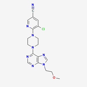 5-chloro-6-{4-[9-(2-methoxyethyl)-9H-purin-6-yl]piperazin-1-yl}pyridine-3-carbonitrile