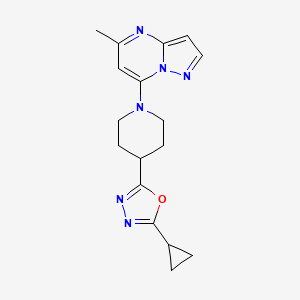 4-(5-Cyclopropyl-1,3,4-oxadiazol-2-yl)-1-{5-methylpyrazolo[1,5-a]pyrimidin-7-yl}piperidine