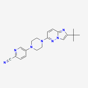 5-(4-{2-Tert-butylimidazo[1,2-b]pyridazin-6-yl}piperazin-1-yl)pyridine-2-carbonitrile