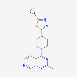 molecular formula C18H20N6O B15117717 4-(5-Cyclopropyl-1,3,4-oxadiazol-2-yl)-1-{2-methylpyrido[3,4-d]pyrimidin-4-yl}piperidine 