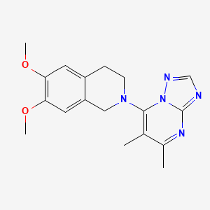 molecular formula C18H21N5O2 B15117728 2-{5,6-Dimethyl-[1,2,4]triazolo[1,5-a]pyrimidin-7-yl}-6,7-dimethoxy-1,2,3,4-tetrahydroisoquinoline 