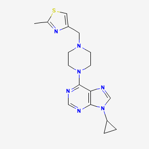 molecular formula C17H21N7S B15117752 9-cyclopropyl-6-{4-[(2-methyl-1,3-thiazol-4-yl)methyl]piperazin-1-yl}-9H-purine 