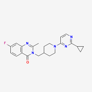 3-{[1-(2-Cyclopropylpyrimidin-4-yl)piperidin-4-yl]methyl}-7-fluoro-2-methyl-3,4-dihydroquinazolin-4-one