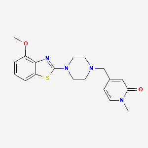 molecular formula C19H22N4O2S B15117789 4-{[4-(4-Methoxy-1,3-benzothiazol-2-yl)piperazin-1-yl]methyl}-1-methyl-1,2-dihydropyridin-2-one 