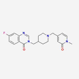 7-Fluoro-3-({1-[(1-methyl-2-oxo-1,2-dihydropyridin-4-yl)methyl]piperidin-4-yl}methyl)-3,4-dihydroquinazolin-4-one