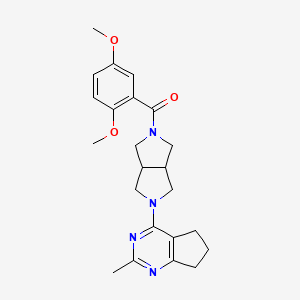 molecular formula C23H28N4O3 B15117797 2-(2,5-dimethoxybenzoyl)-5-{2-methyl-5H,6H,7H-cyclopenta[d]pyrimidin-4-yl}-octahydropyrrolo[3,4-c]pyrrole 