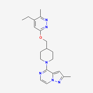 4-Ethyl-3-methyl-6-[(1-{2-methylpyrazolo[1,5-a]pyrazin-4-yl}piperidin-4-yl)methoxy]pyridazine