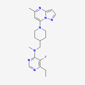 6-ethyl-5-fluoro-N-methyl-N-[(1-{5-methylpyrazolo[1,5-a]pyrimidin-7-yl}piperidin-4-yl)methyl]pyrimidin-4-amine