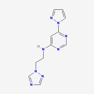 6-(1H-pyrazol-1-yl)-N-[2-(1H-1,2,4-triazol-1-yl)ethyl]pyrimidin-4-amine