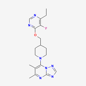 4-[(1-{5,6-Dimethyl-[1,2,4]triazolo[1,5-a]pyrimidin-7-yl}piperidin-4-yl)methoxy]-6-ethyl-5-fluoropyrimidine