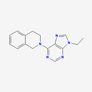 molecular formula C16H17N5 B15117838 2-(9-ethyl-9H-purin-6-yl)-1,2,3,4-tetrahydroisoquinoline 