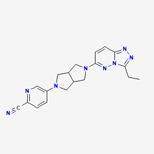 molecular formula C19H20N8 B15117863 5-(5-{3-Ethyl-[1,2,4]triazolo[4,3-b]pyridazin-6-yl}-octahydropyrrolo[3,4-c]pyrrol-2-yl)pyridine-2-carbonitrile 