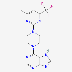 6-{4-[4-methyl-6-(trifluoromethyl)pyrimidin-2-yl]piperazin-1-yl}-9H-purine