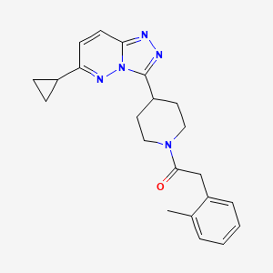 1-(4-{6-Cyclopropyl-[1,2,4]triazolo[4,3-b]pyridazin-3-yl}piperidin-1-yl)-2-(2-methylphenyl)ethan-1-one