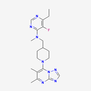 N-[(1-{5,6-dimethyl-[1,2,4]triazolo[1,5-a]pyrimidin-7-yl}piperidin-4-yl)methyl]-6-ethyl-5-fluoro-N-methylpyrimidin-4-amine