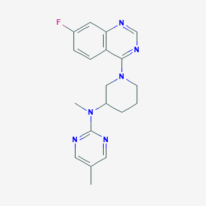 molecular formula C19H21FN6 B15117907 N-[1-(7-fluoroquinazolin-4-yl)piperidin-3-yl]-N,5-dimethylpyrimidin-2-amine 